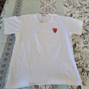 NWT Comme Des Garçons Double Hearts T Shirt CDG Authentic Play